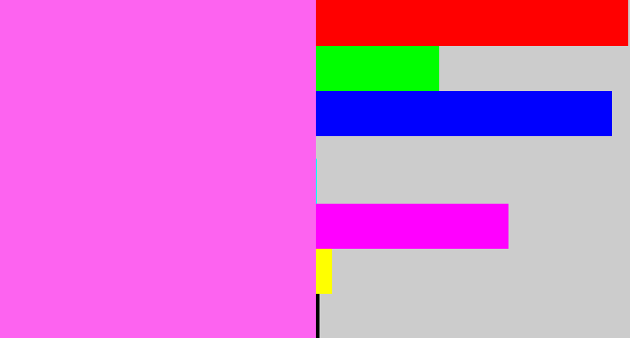 Hex color #fd63f0 - candy pink