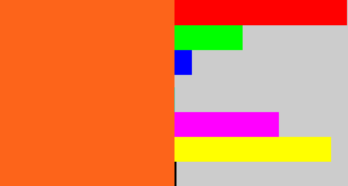 Hex color #fd641a - orange