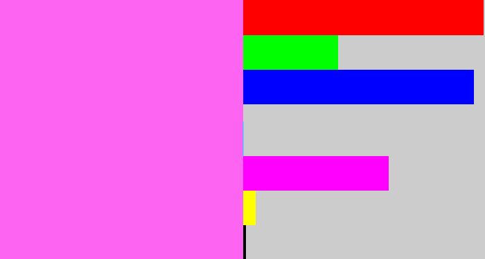 Hex color #fd64f1 - candy pink