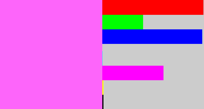 Hex color #fd65fa - violet pink