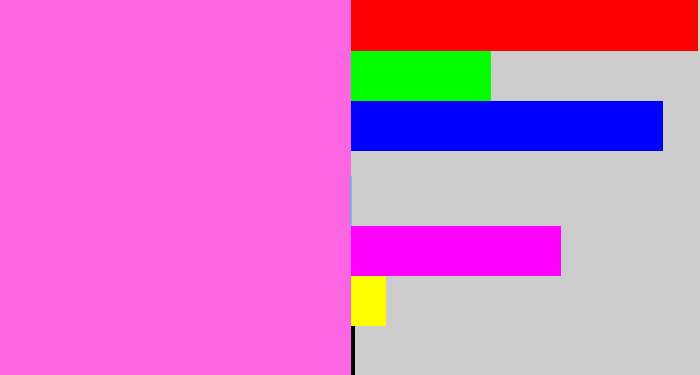 Hex color #fd66e3 - candy pink