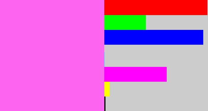 Hex color #fd66f1 - candy pink