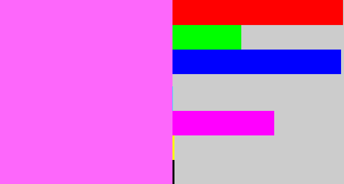 Hex color #fd67fb - violet pink