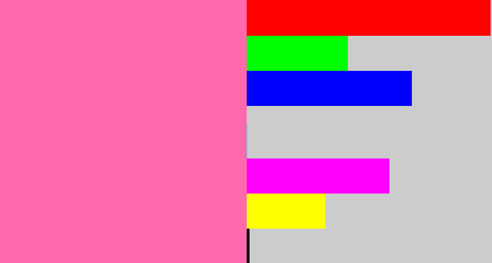 Hex color #fd69ab - bubble gum pink