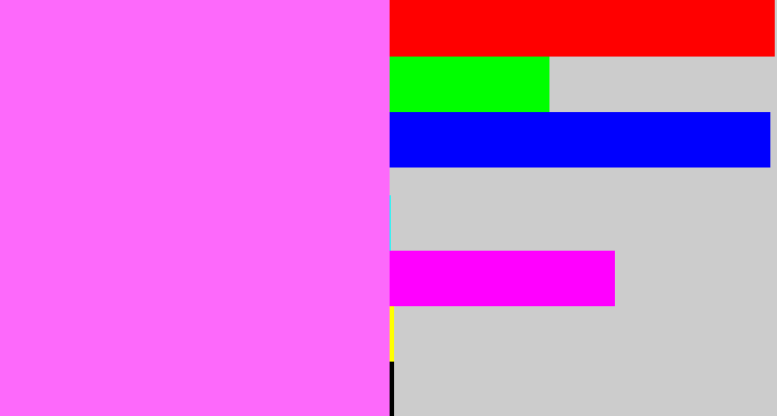 Hex color #fd69fb - violet pink