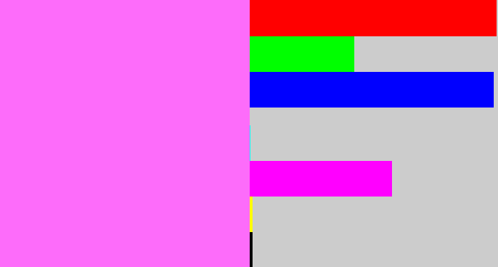 Hex color #fd6cfa - violet pink