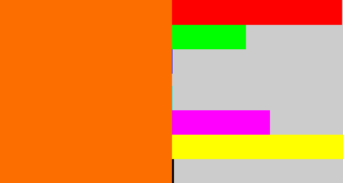 Hex color #fd6e00 - orange