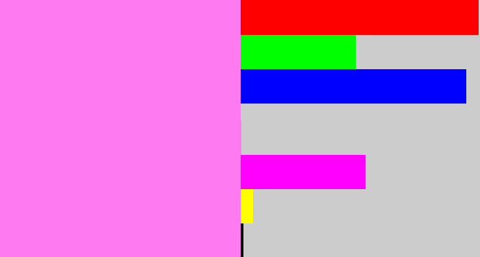 Hex color #fd7af0 - purply pink