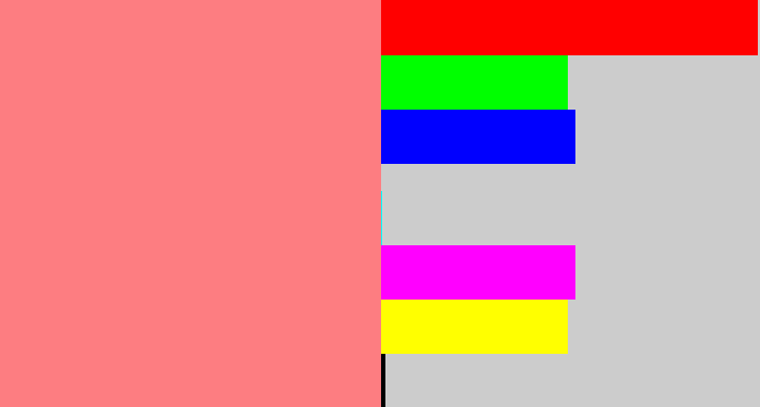 Hex color #fd7d81 - salmon pink