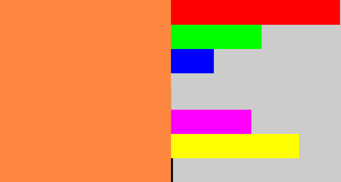 Hex color #fd873f - orangeish