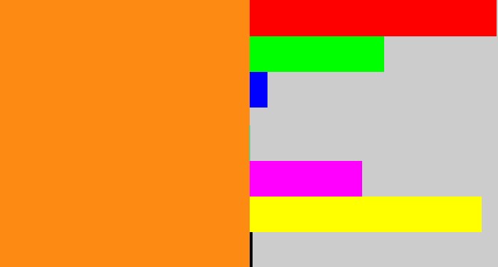 Hex color #fd8a12 - tangerine