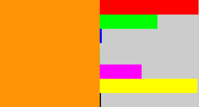 Hex color #fd9405 - tangerine