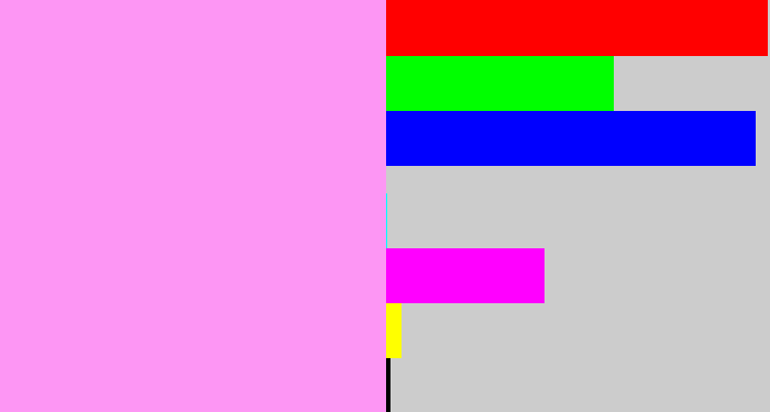 Hex color #fd96f4 - purply pink