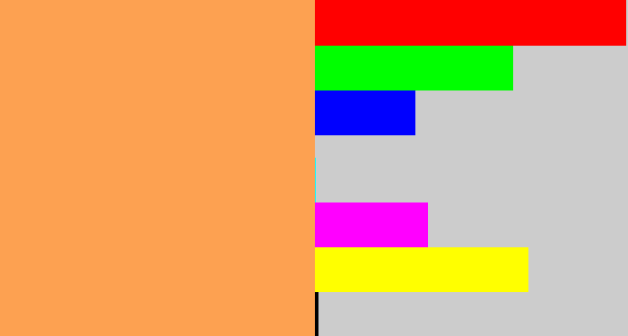 Hex color #fda151 - pale orange