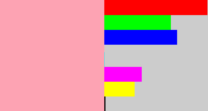 Hex color #fda3b3 - soft pink