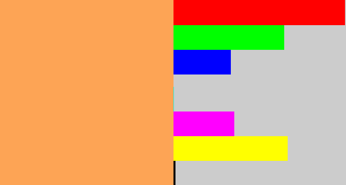 Hex color #fda455 - pale orange