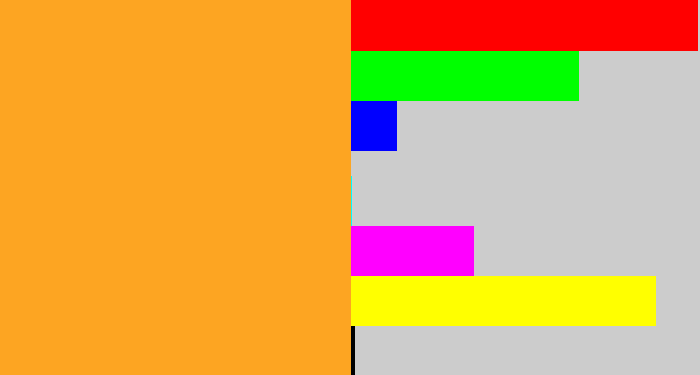 Hex color #fda522 - mango