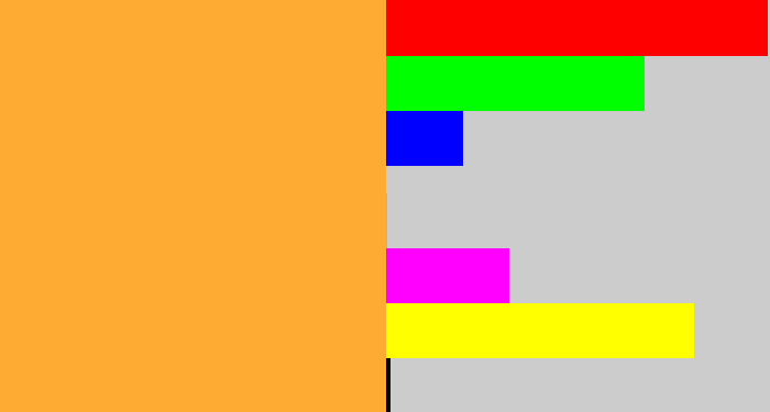 Hex color #fdab33 - mango