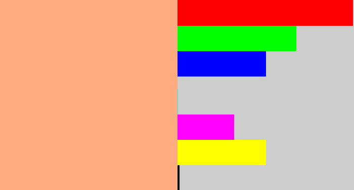 Hex color #fdab7f - peach