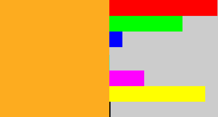 Hex color #fdac1f - mango