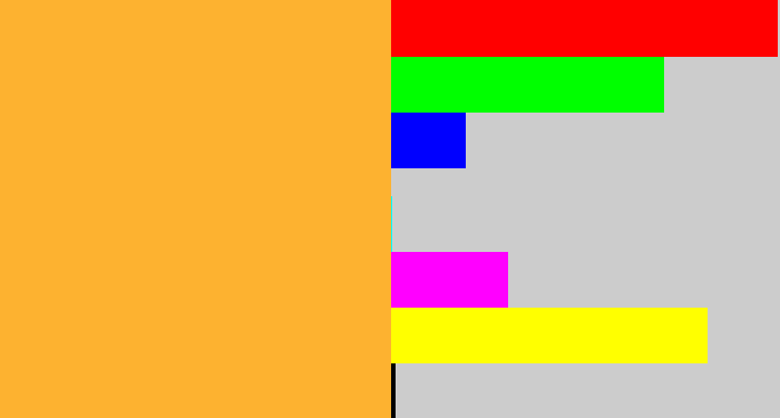 Hex color #fdb230 - mango