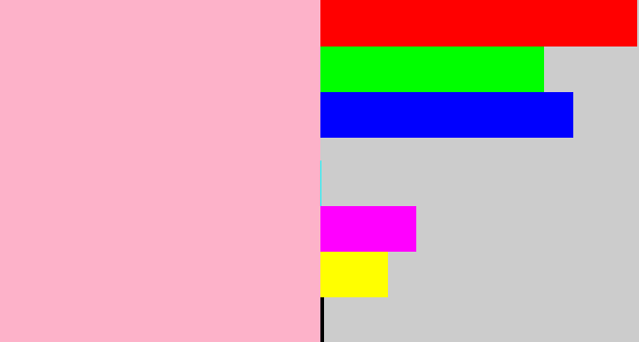 Hex color #fdb2c9 - powder pink