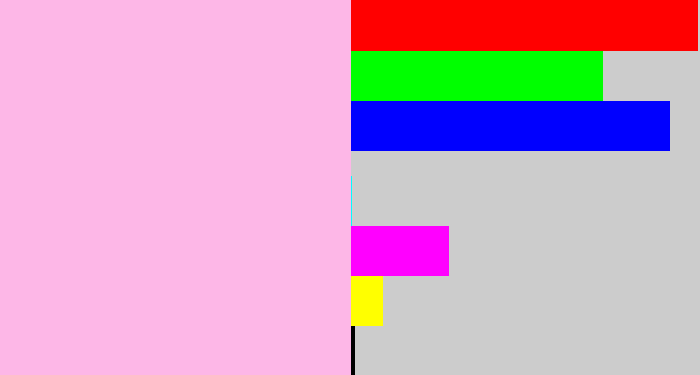 Hex color #fdb7e7 - powder pink