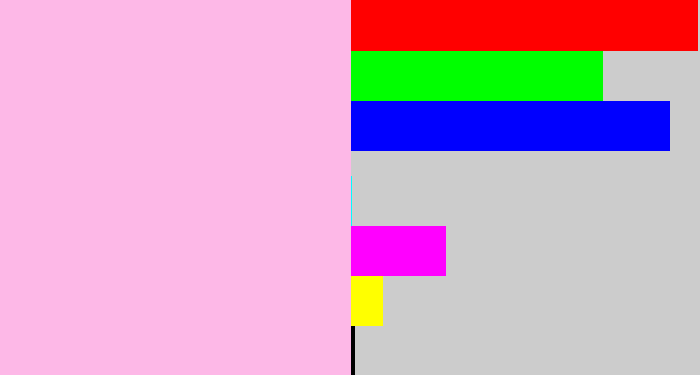 Hex color #fdb8e7 - powder pink