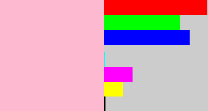 Hex color #fdb9d0 - baby pink
