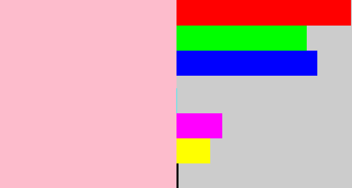Hex color #fdbccc - pastel pink