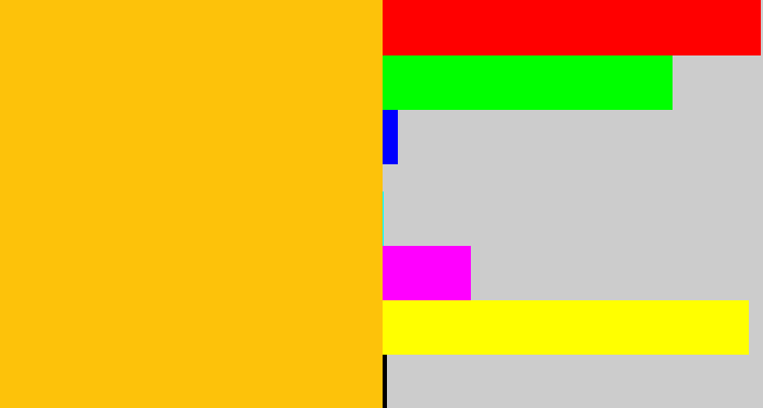 Hex color #fdc20a - marigold