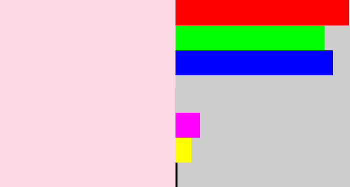 Hex color #fdd9e6 - light pink