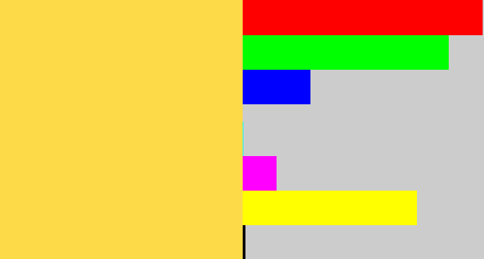 Hex color #fdda48 - maize