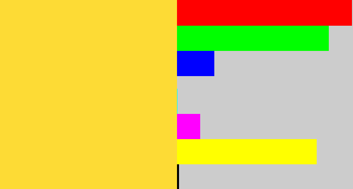 Hex color #fddb35 - sun yellow