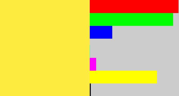 Hex color #fdec3f - off yellow