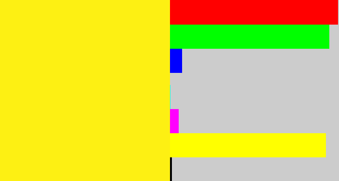 Hex color #fdf013 - sunny yellow