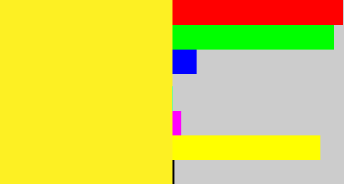 Hex color #fdf023 - sunny yellow