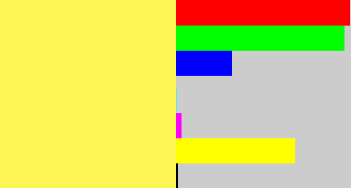Hex color #fdf652 - lemon