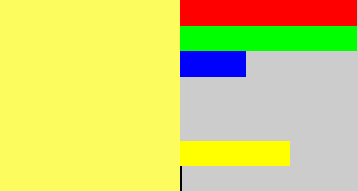 Hex color #fdfc5f - canary