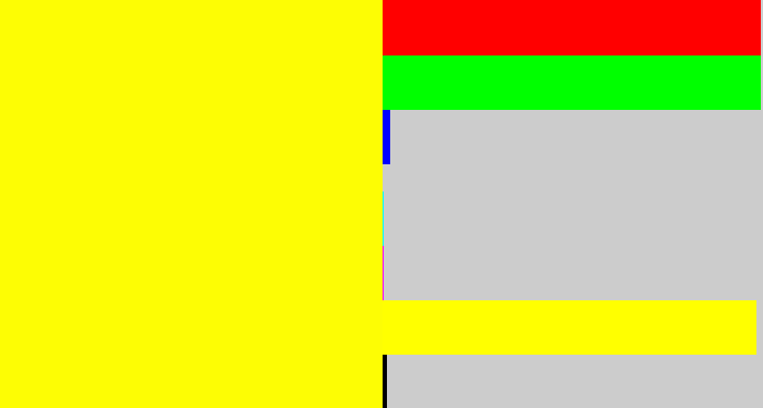 Hex color #fdfd04 - bright yellow