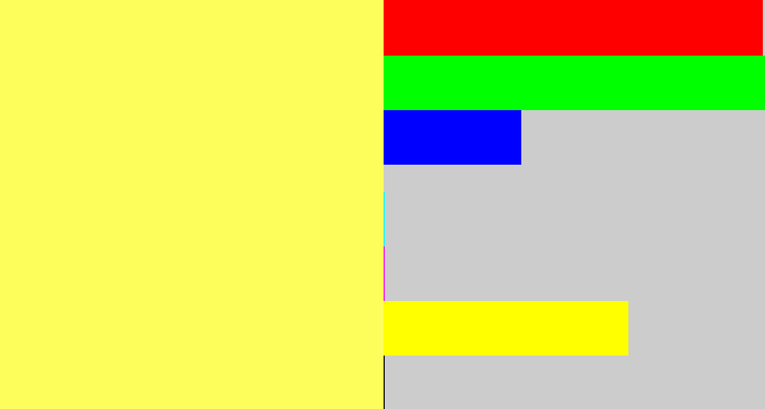 Hex color #fdfe5b - canary
