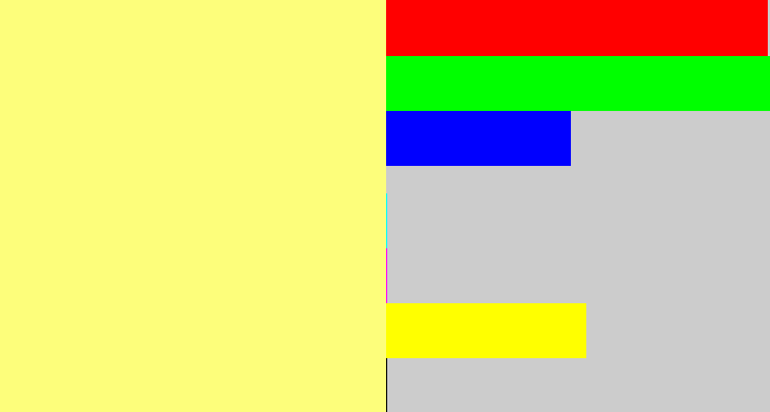 Hex color #fdfe7b - light yellow