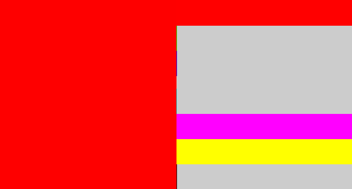 Hex color #fe0000 - fire engine red