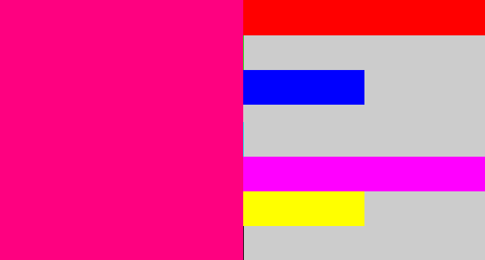 Hex color #fe0180 - strong pink