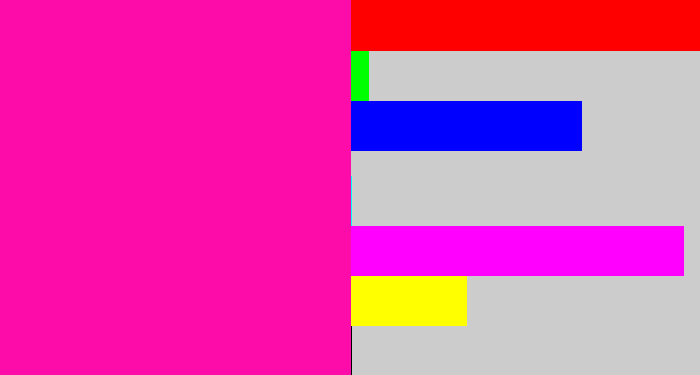Hex color #fe0ca9 - shocking pink