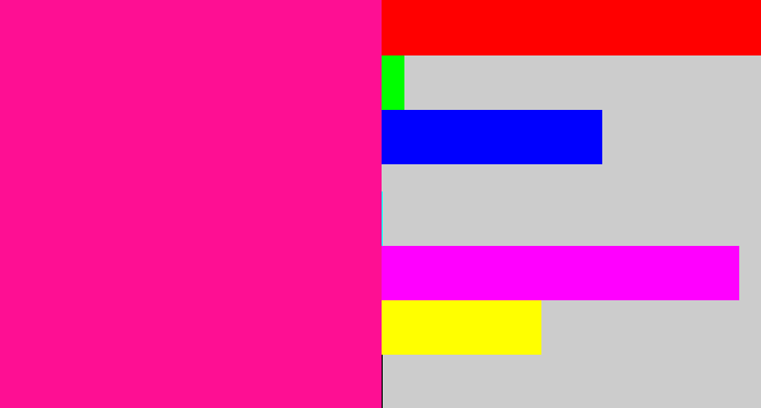 Hex color #fe0f93 - electric pink