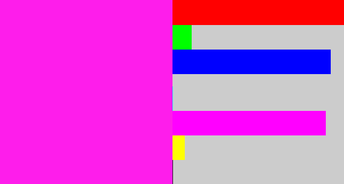 Hex color #fe1deb - pink/purple