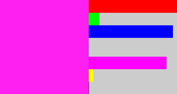 Hex color #fe1ff1 - pink/purple