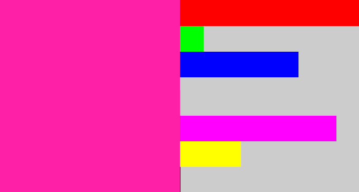 Hex color #fe21a8 - shocking pink
