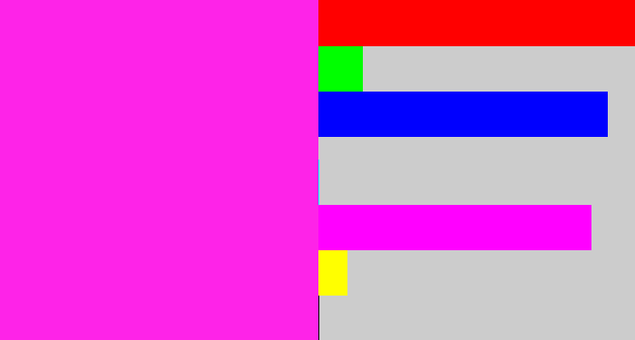 Hex color #fe23e8 - pink/purple